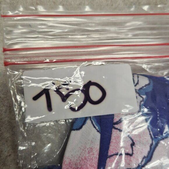 Natori Womens Floral Print Long Sleeve Blouse Top Size S Cotton Blend Blue Pink - Picture 7 of 7